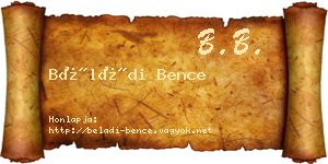 Béládi Bence névjegykártya